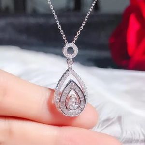 Elegant Women 925 Silver Anniversary Jewelry Cubic Zirconia Necklaces Pendants